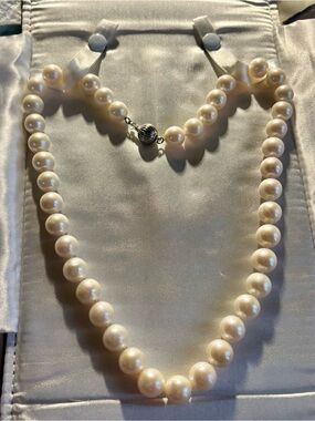 Imperial white freshwater pearls by Josh Bazar 18” 9-10mm
